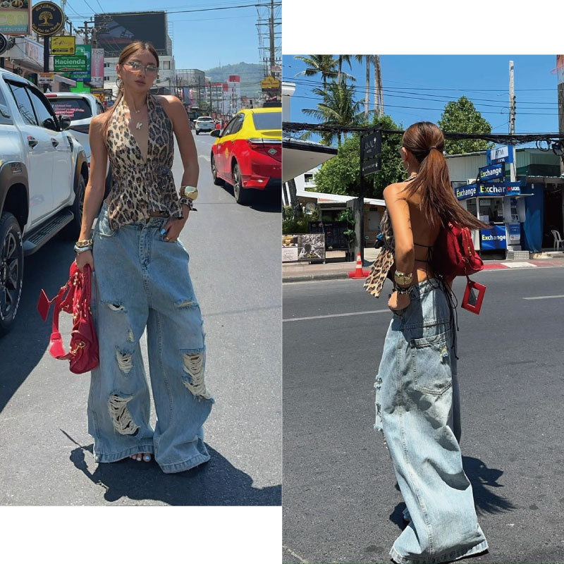 バレル加工デニムパンツ クラッシュ