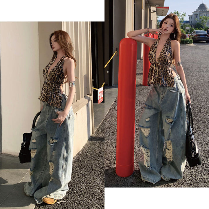 バレル加工デニムパンツ クラッシュ