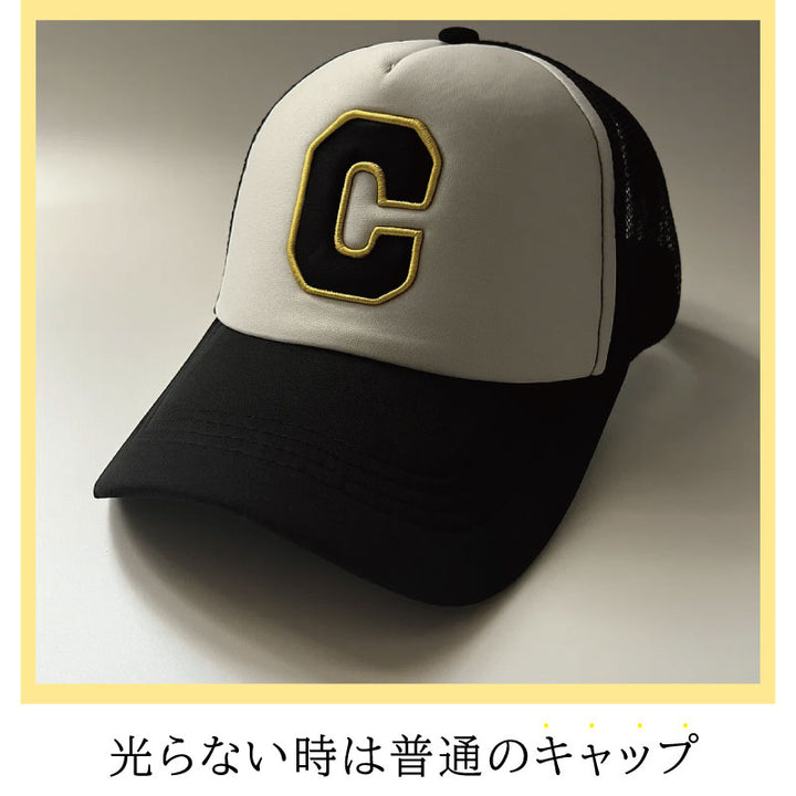 光る LED ベースボールキャップ