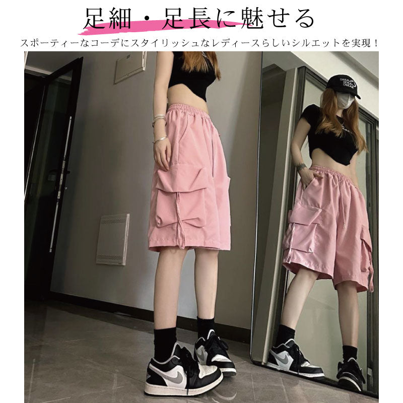 カーゴ ハーフパンツ ワイドシルエット