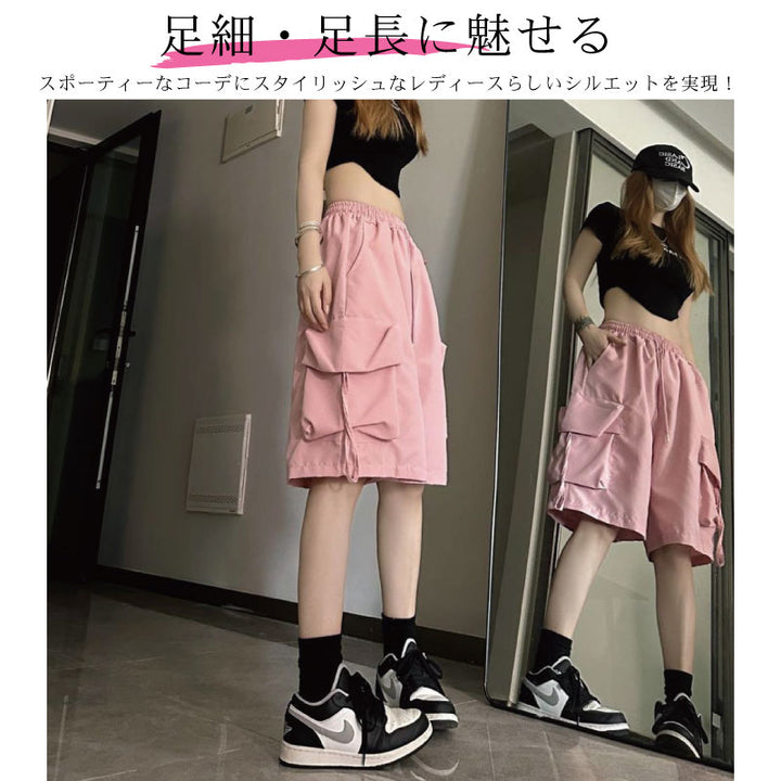 カーゴ ハーフパンツ ワイドシルエット