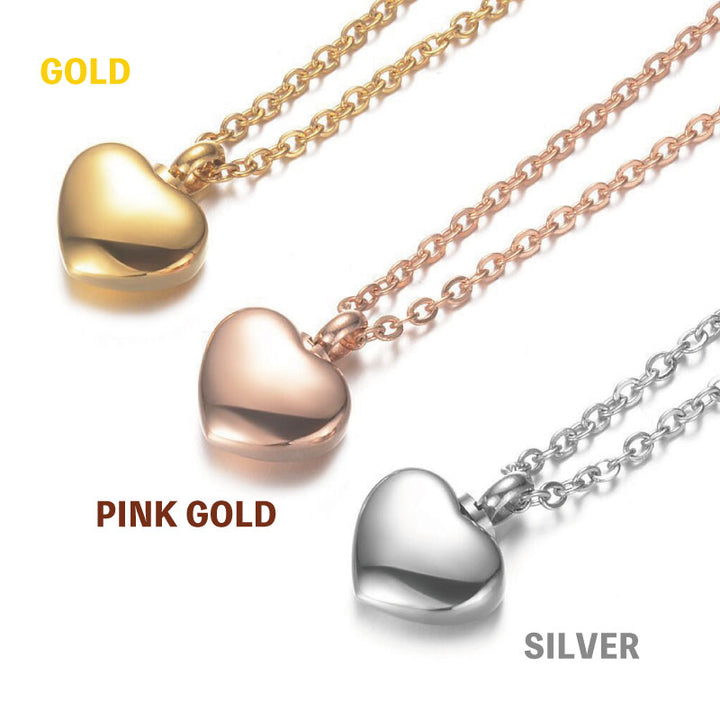 メモリアルペンダント ぷっくりハート 遺骨ペンダント