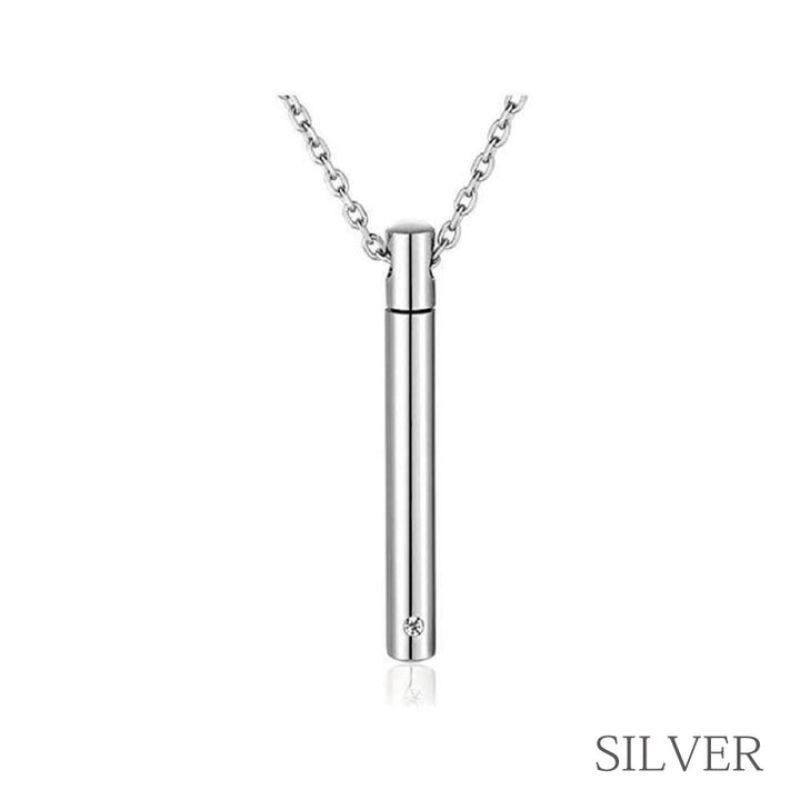 遺骨ペンダント ロケット 筒 カロート ジルコニア付き メモリアルペンダント