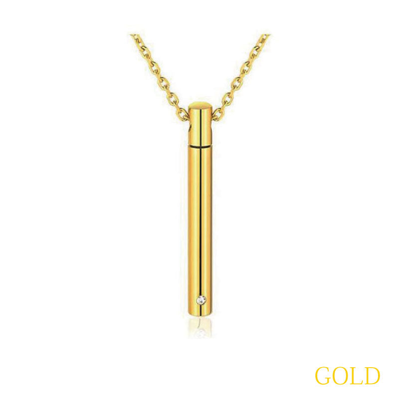 遺骨ペンダント ロケット 筒 カロート ジルコニア付き メモリアルペンダント