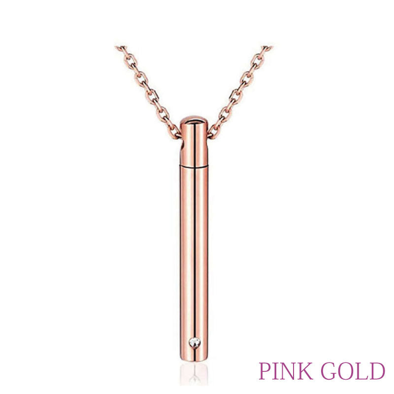 遺骨ペンダント ロケット 筒 カロート ジルコニア付き メモリアルペンダント