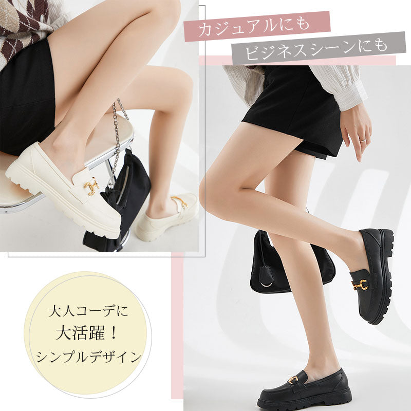 厚底 ローファー ゴム製 レインシューズ