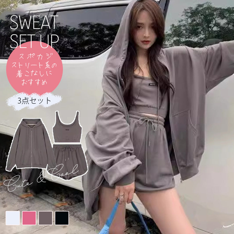 3点セット　STCH トムキャット セットアップ　ジップスウェットLサイズ スウェット セットアップ レディース 3点セット – FourNine(フォー
