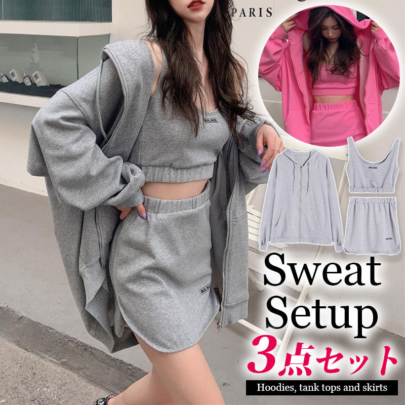スウェット セットアップ レディース 3点セット フリーサイズ