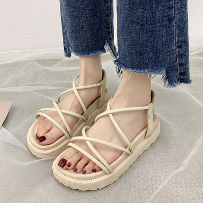 厚底 サンダル レディース レースアップ