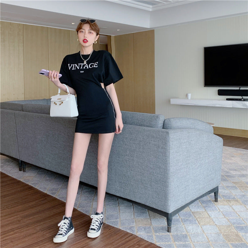 Tシャツワンピース サイドジップ