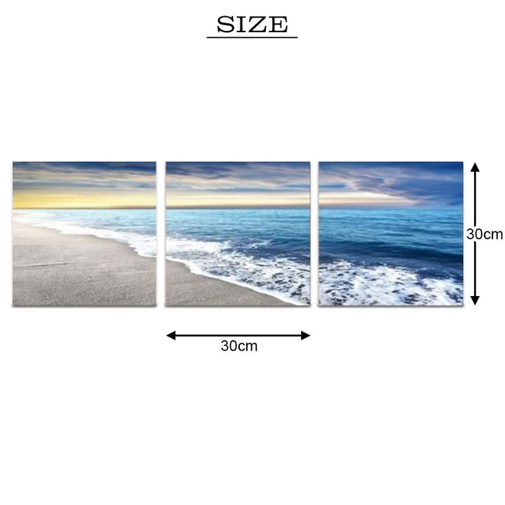 아트 패널 캔버스 아트 바다 모래 그림 3 장 세트 30 × 30cm