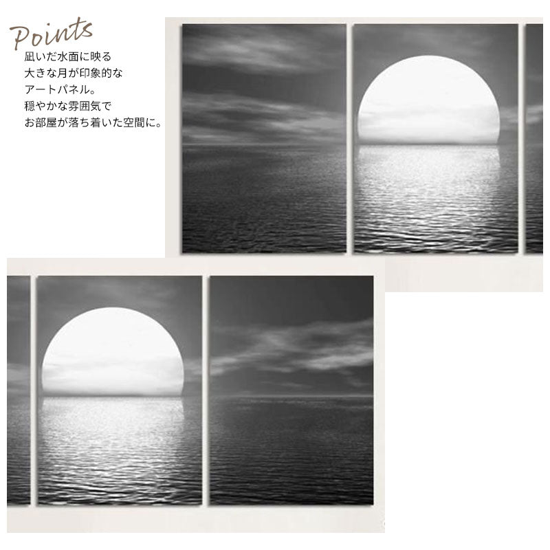 アートパネル キャンバスアート 月光 写真 3枚セット 30×40cm