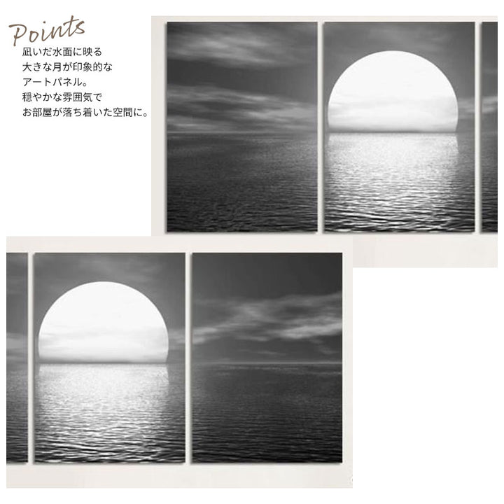 아트 패널 캔버스 아트 달빛 사진 3 장 세트 30 × 40cm