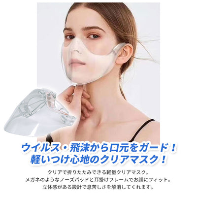 クリアマスク フェイスガード 透明マスク マウスシールド