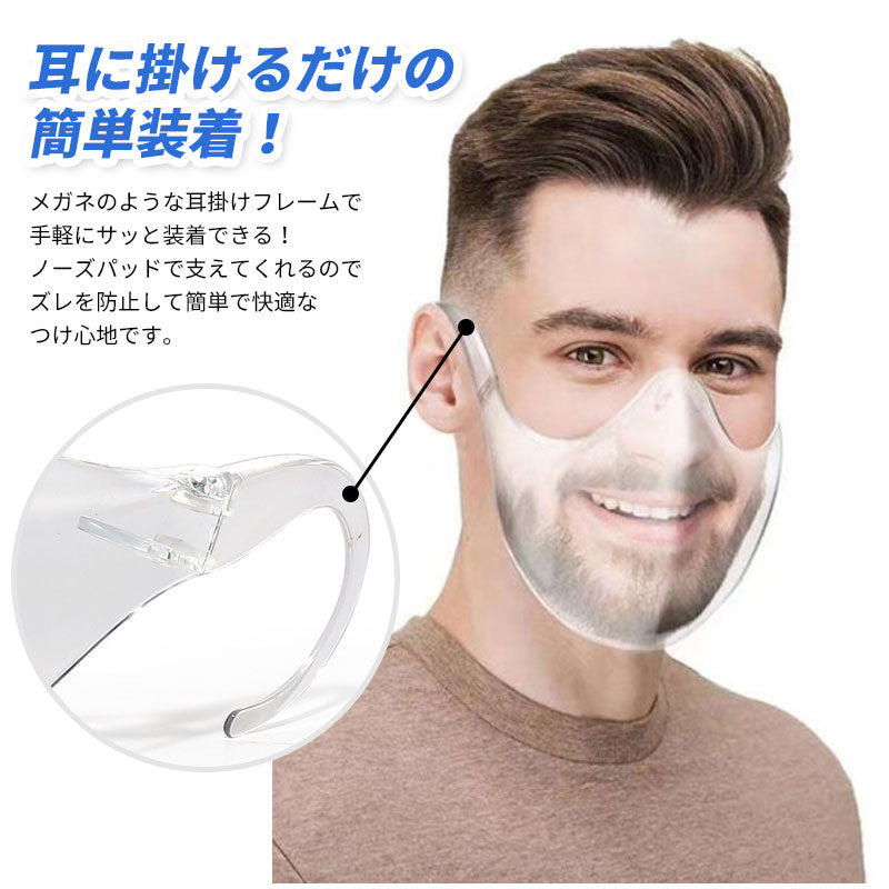 クリアマスク フェイスガード 透明マスク マウスシールド