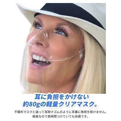 クリアマスク フェイスガード 透明マスク マウスシールド