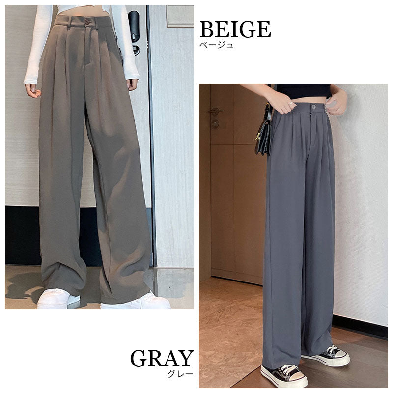 ワイドパンツ ダブルタック フルレングス スラックス
