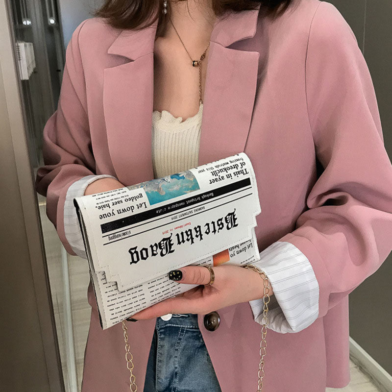 미니 숄더백 여성 대각선 절벽 신문